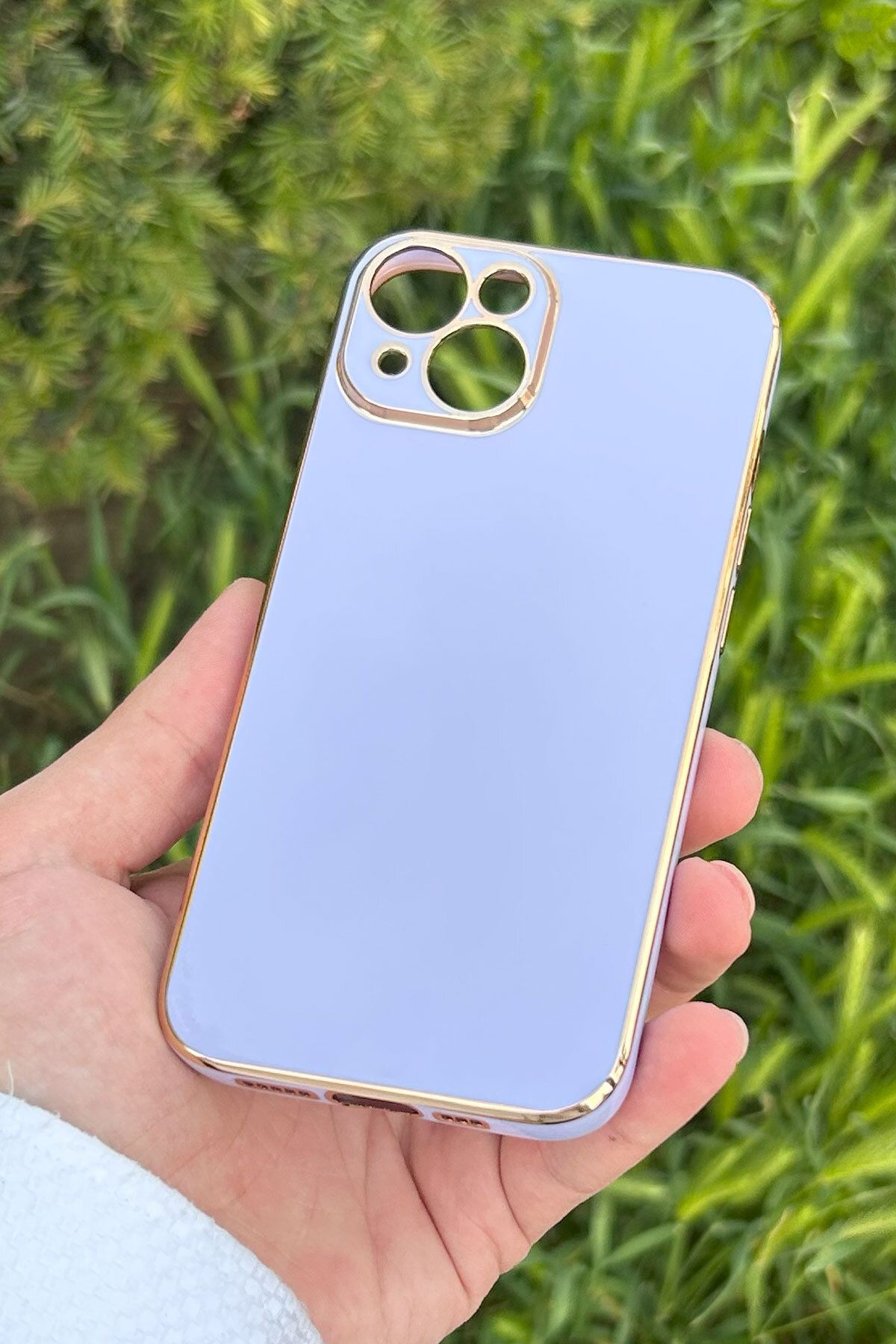 CEPSTOK iPhone 14 Kılıf Kenar Detaylı Yumuşak Parlak Silikon