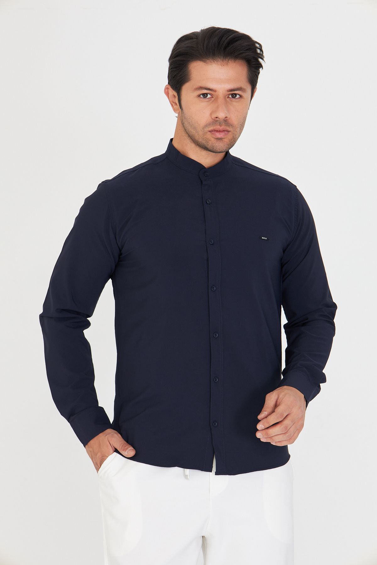 masso moda Yazlık Slim Fit Hakim Yaka Erkek Gömlek Günlük Kullanıma Ugun