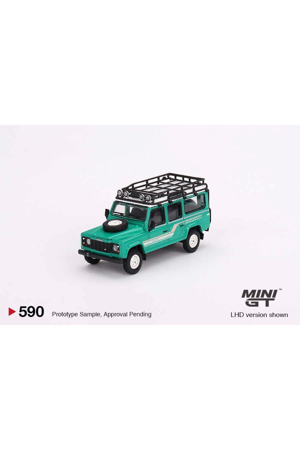 Skygo Mini GT 1/64 Land Rover Defender 110 1985 County Station Wagon Trident Green