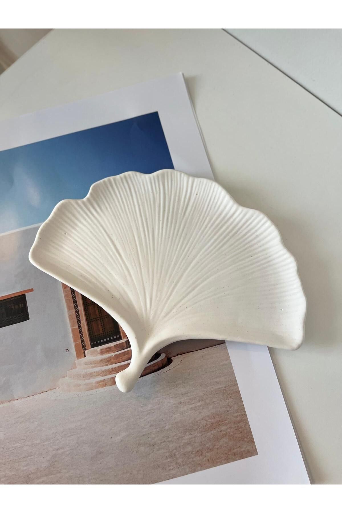 Home Ginkgo Yaprağı Dekoratif Tabak