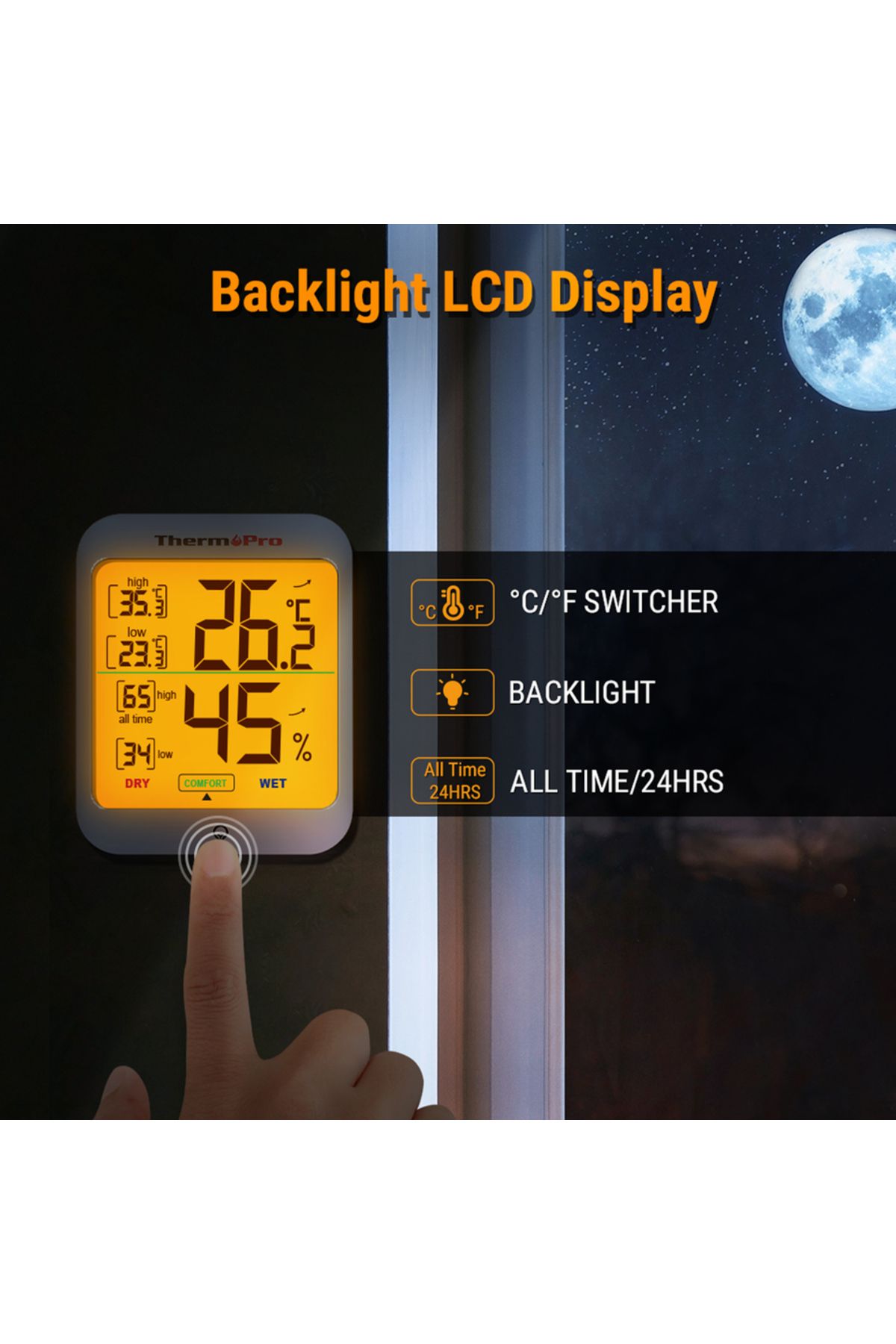 Choice-Thermopro Tp53 Digital Indoor Home Thermometer Hygrometer Temperature Humidity Sensor Backlight W... 4