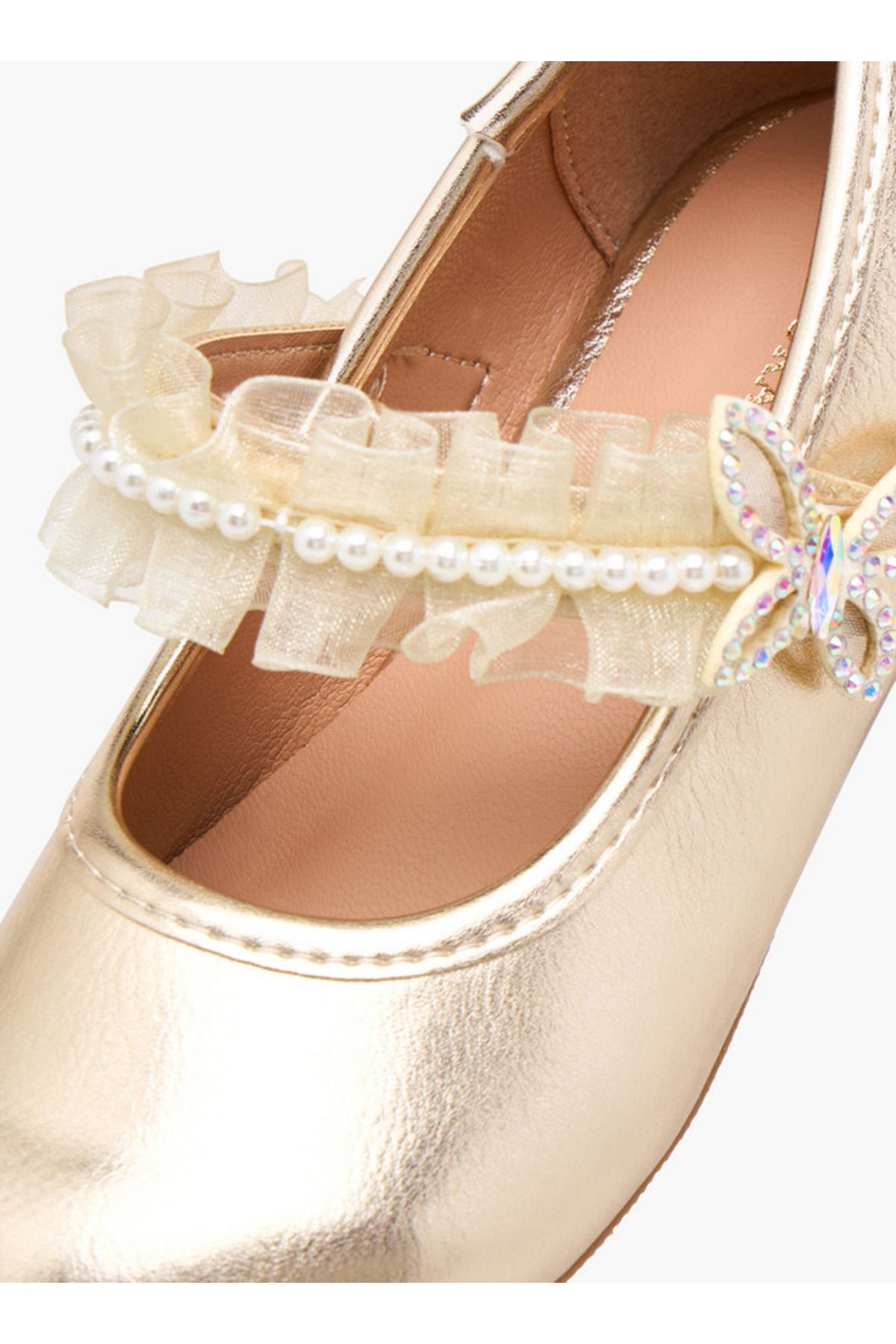 Flora Bella by Shoexpress-Ruffle Detail Ballerina Shoes with Hook and Loop Closure 6