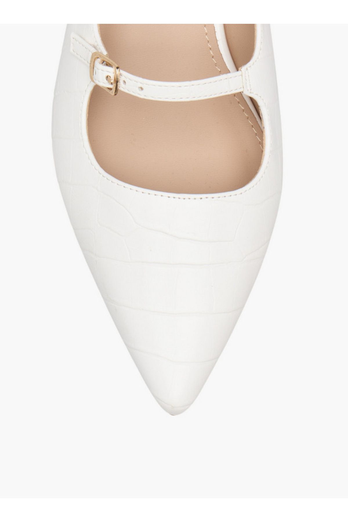 Flora Bella by Shoexpress-Textured Slip-On Pointed Toe Shoes with Kitten Heels 4