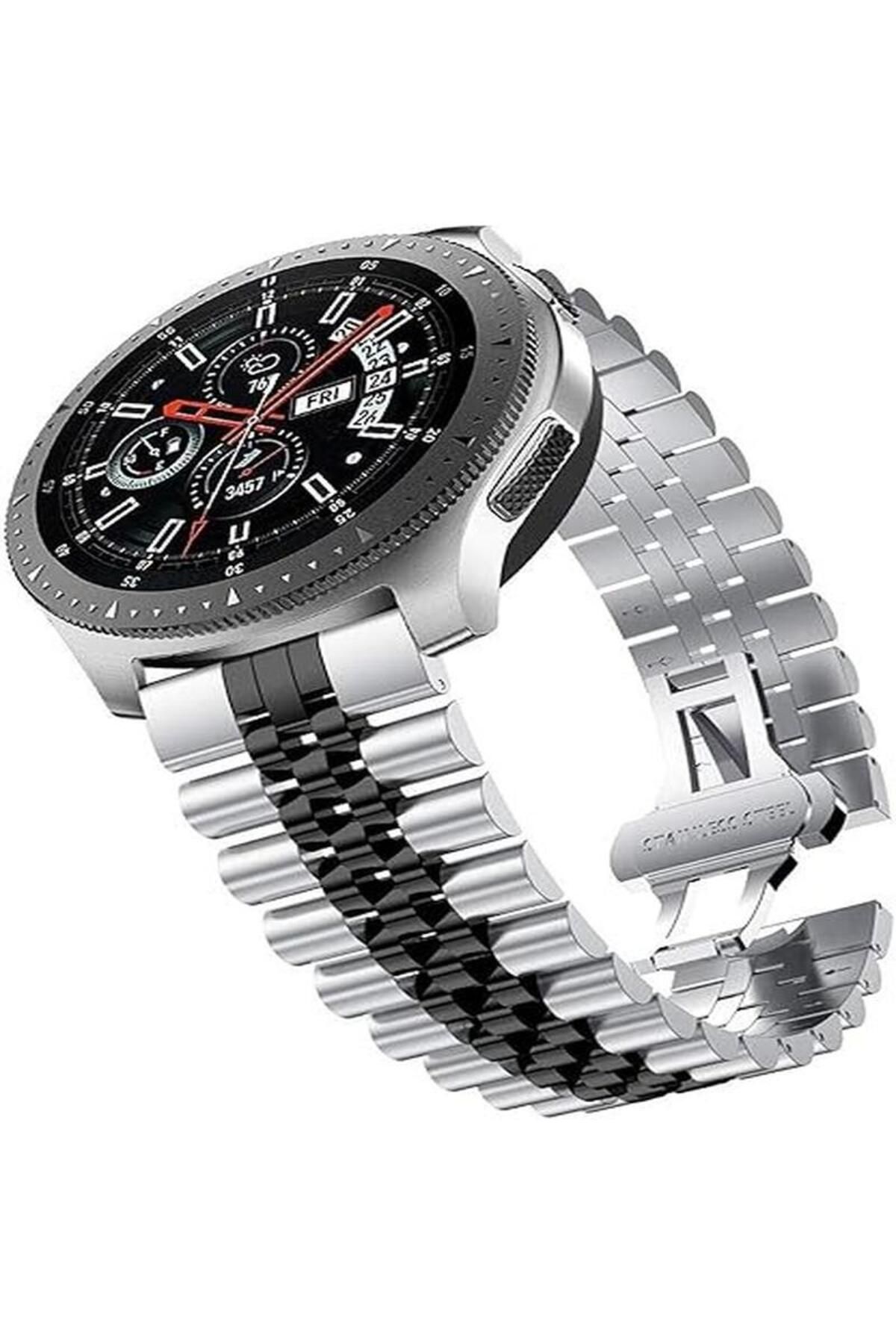 Alstrap Huawei Watch Gt5/Gt4/Gt3 Pro 46mm Uyumlu Rolex Tasarım Paslanmaz Çelik Rolex Kordon