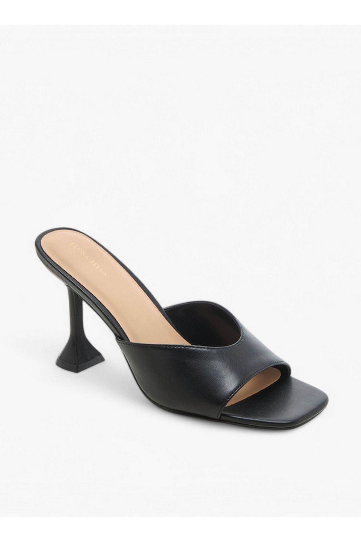 Flora Bella by Shoexpress-Solid Slip-On Sandals with Flared Heels 2