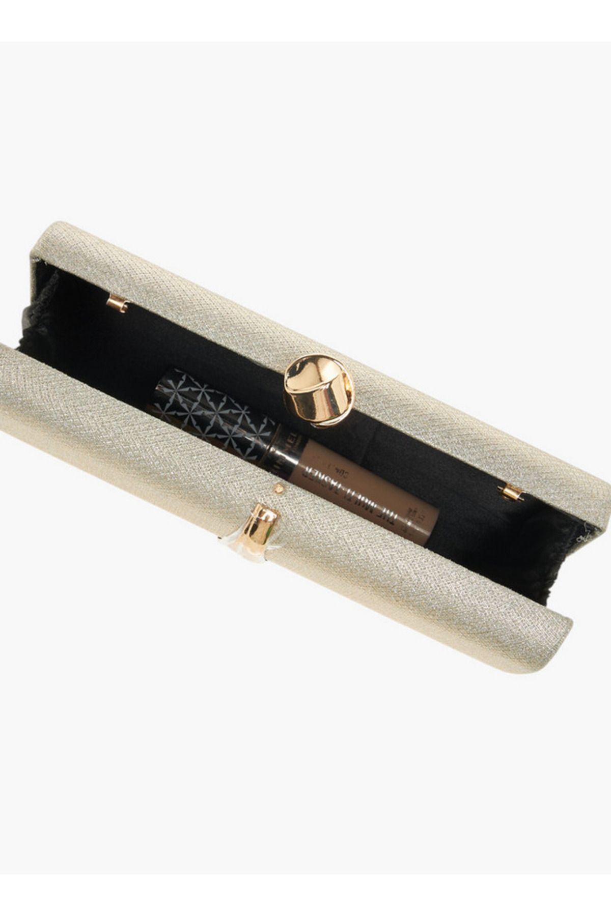 Flora Bella by Shoexpress-Textured Clutch with Twist Lock Closure 6