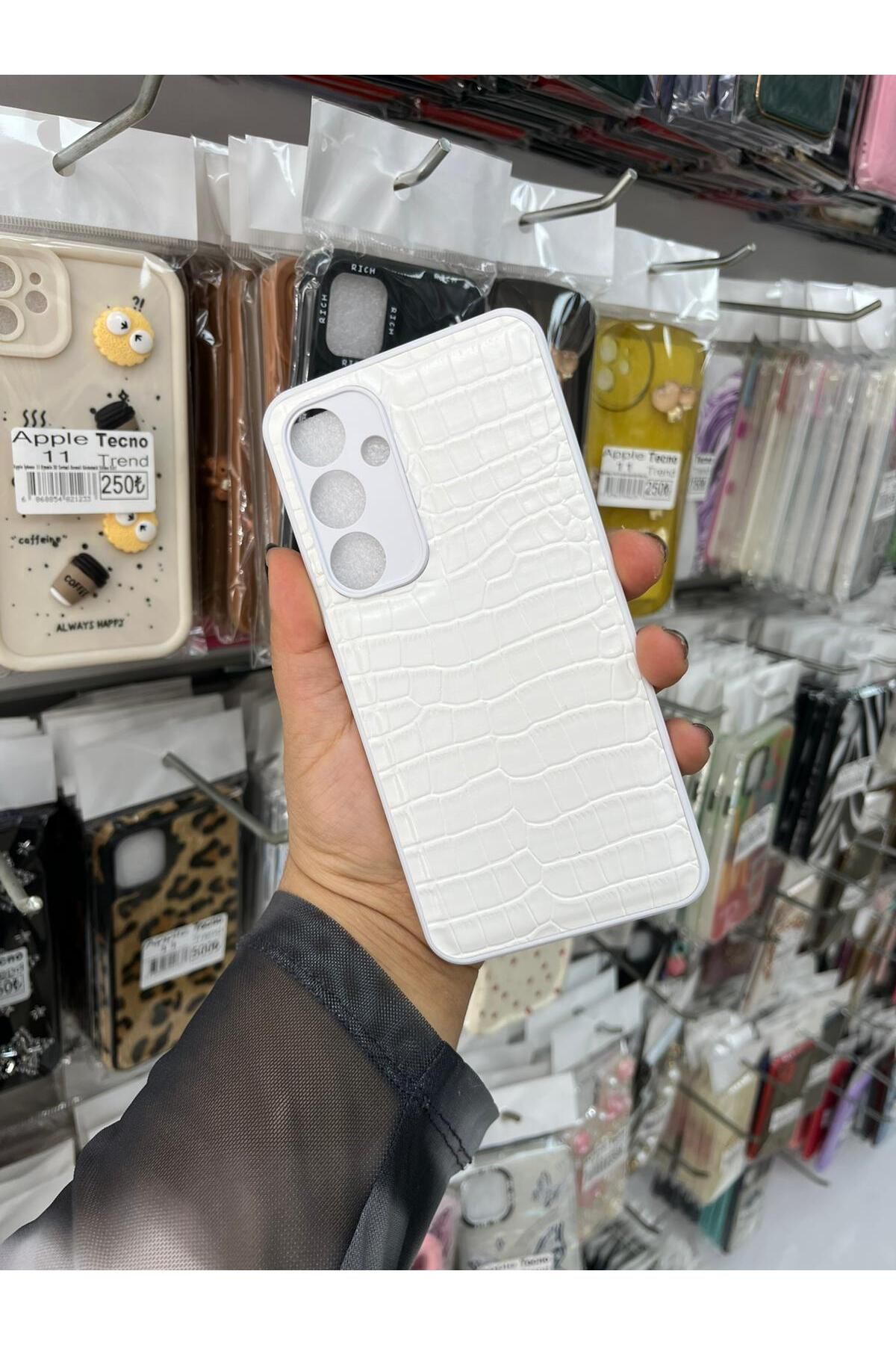TECNOTREND GALAXY S25 PLUS Dokulu Yüzey Çekmeye Dayanıklı Cep Telefon Kılıfı Pu Deri Kaplamalı Yumuşak
