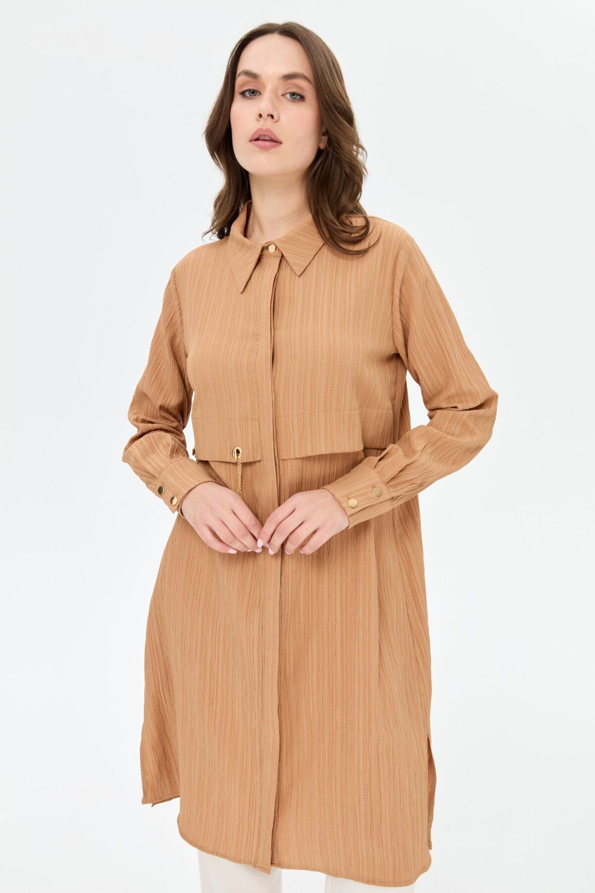 Esswaap-Capsule Detailed Savior Tunic Camel 6