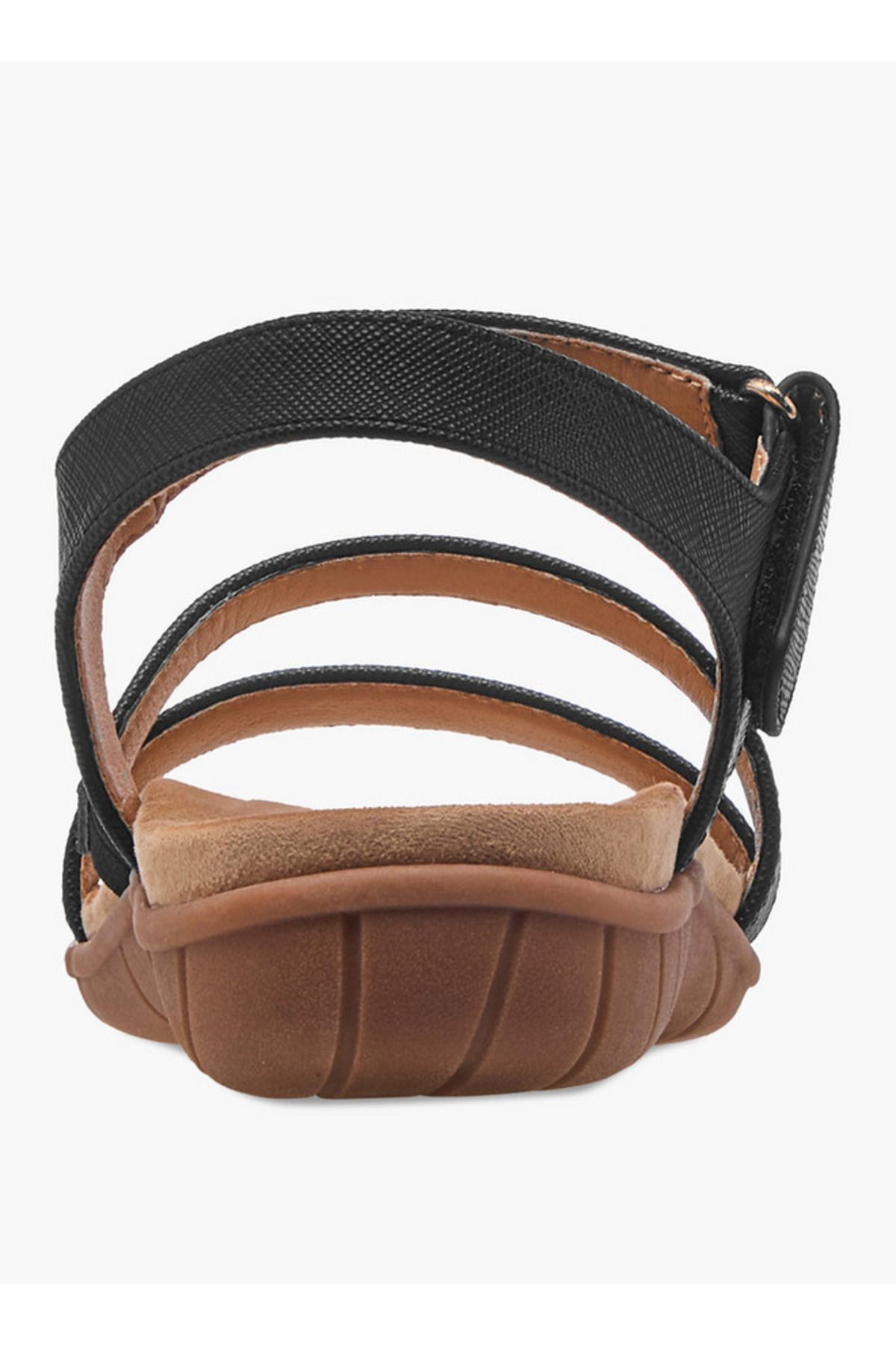 Flora Bella by Shoexpress-Textured Strap Sandals with Hook and Loop Closure 5