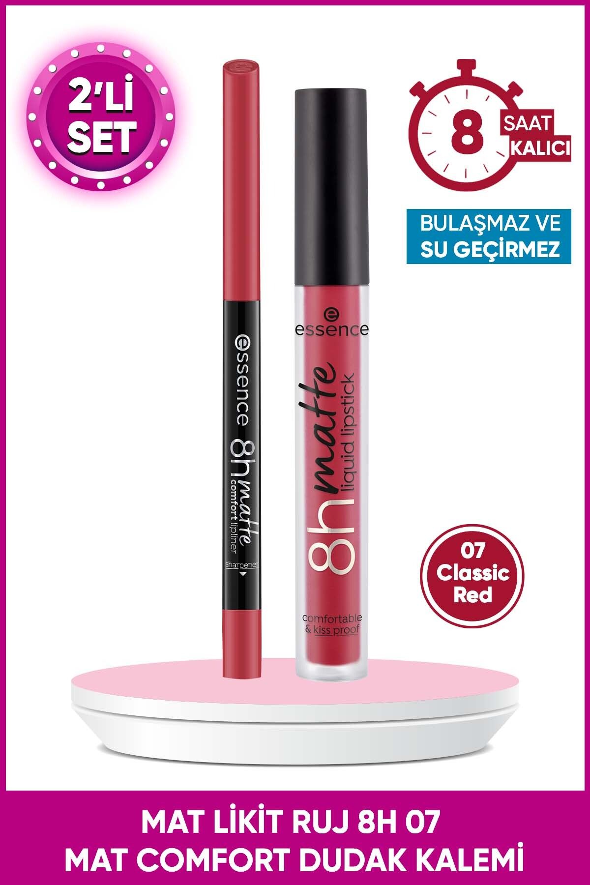 Essence MAT LİKİT RUJ 8H 07 & MAT COMFORT DUDAK KALEMİ