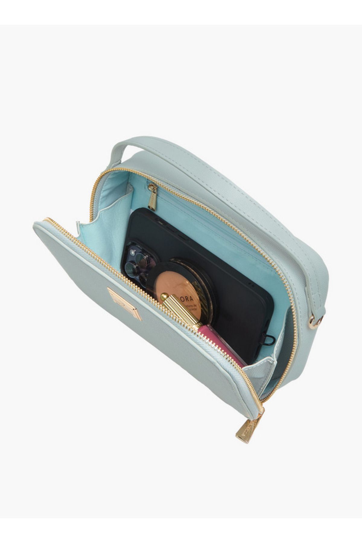Flora Bella by Shoexpress-Textured Crossbody Bag with Chain Strap and Zip Closure 7