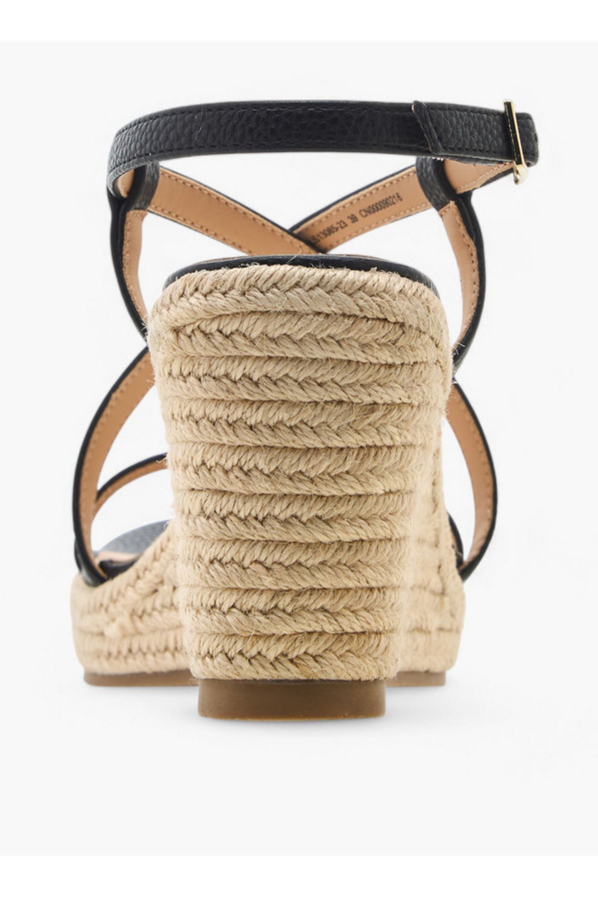 Flora Bella by Shoexpress-Textured Cross Strap Wedge Heel Sandals with Buckle Closure 5
