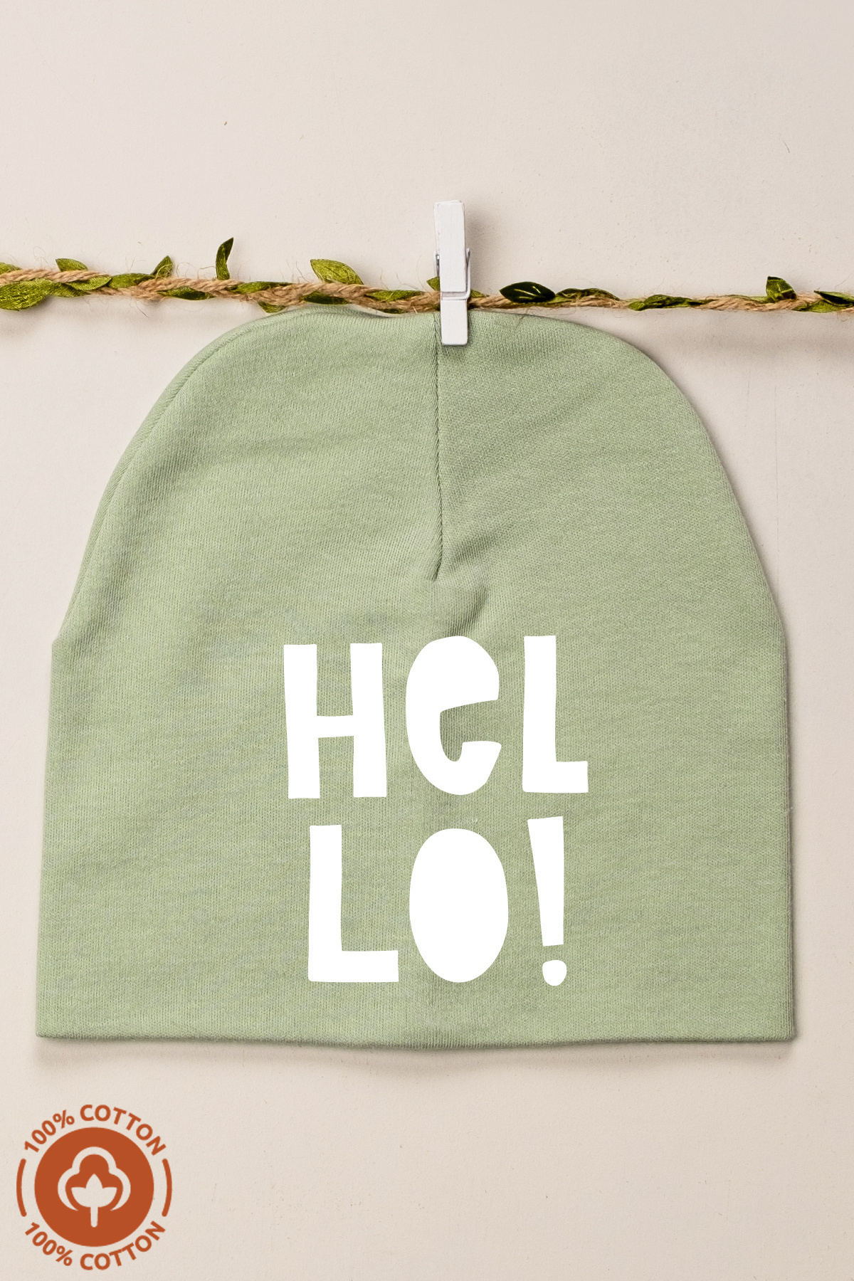 Miniel Unisex Bebek Hello Baskılı Penye Organik Pamuklu Yenidoğan 2Li Bebek Bere Renkli Set fotoğrafı 3 (önizleme)