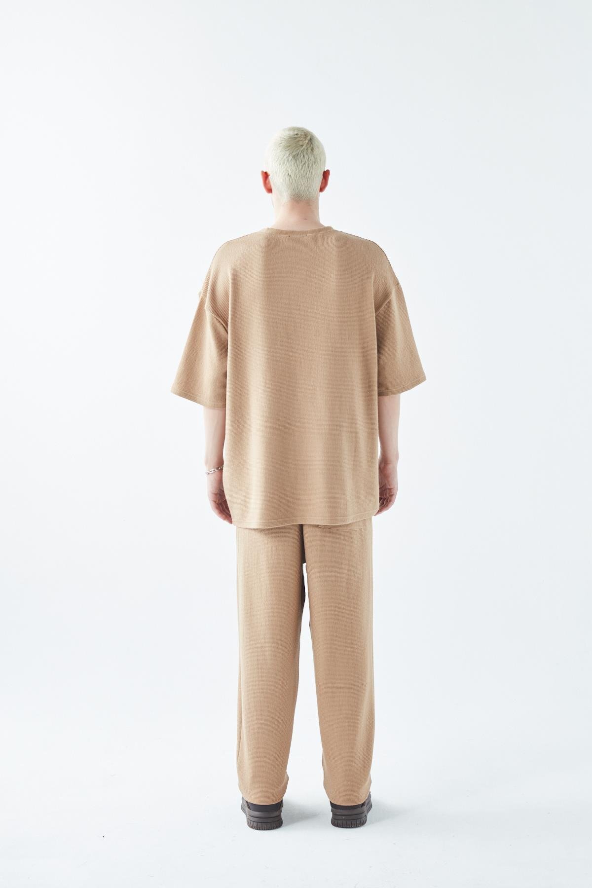 Oversize Basıc Triko Eşofman Takım Vizon — قهوه‌ای 40-734 — تصویر 6 از 8