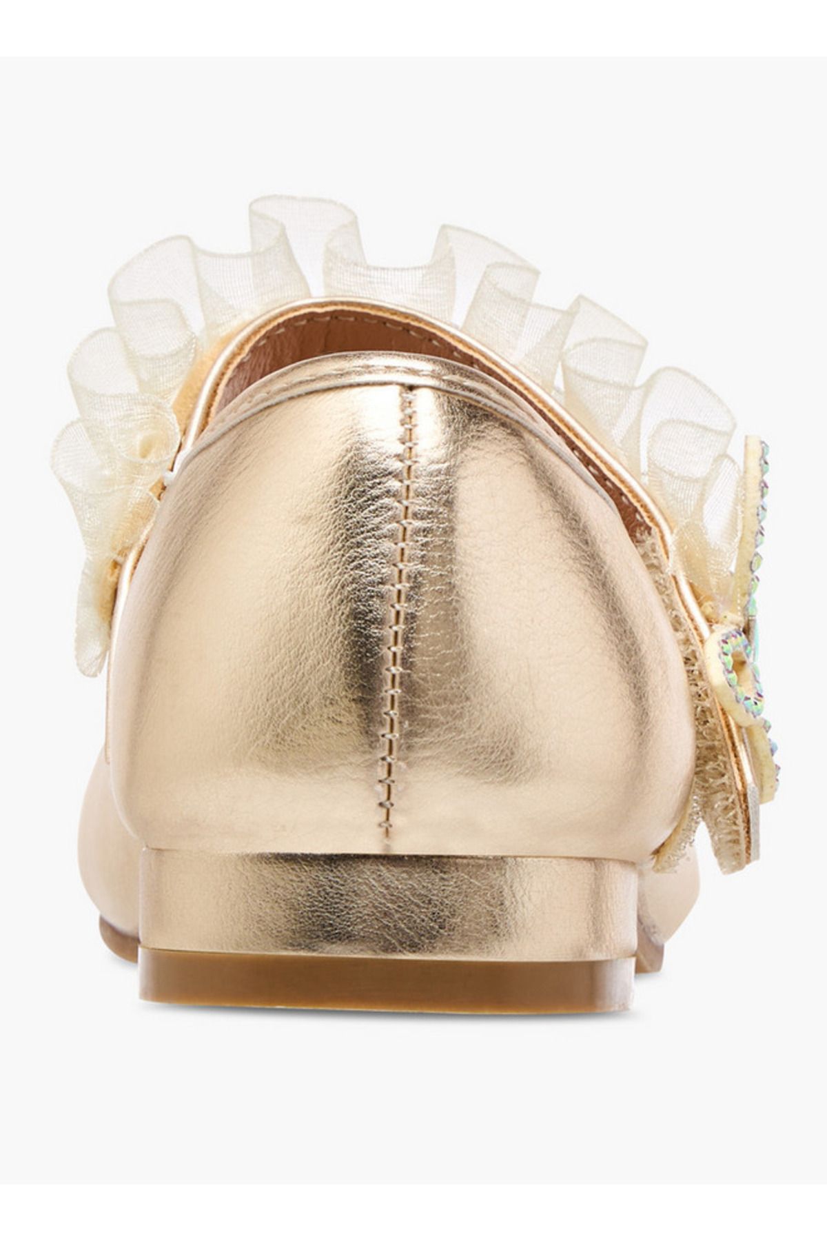 Flora Bella by Shoexpress-Ruffle Detail Ballerina Shoes with Hook and Loop Closure 5