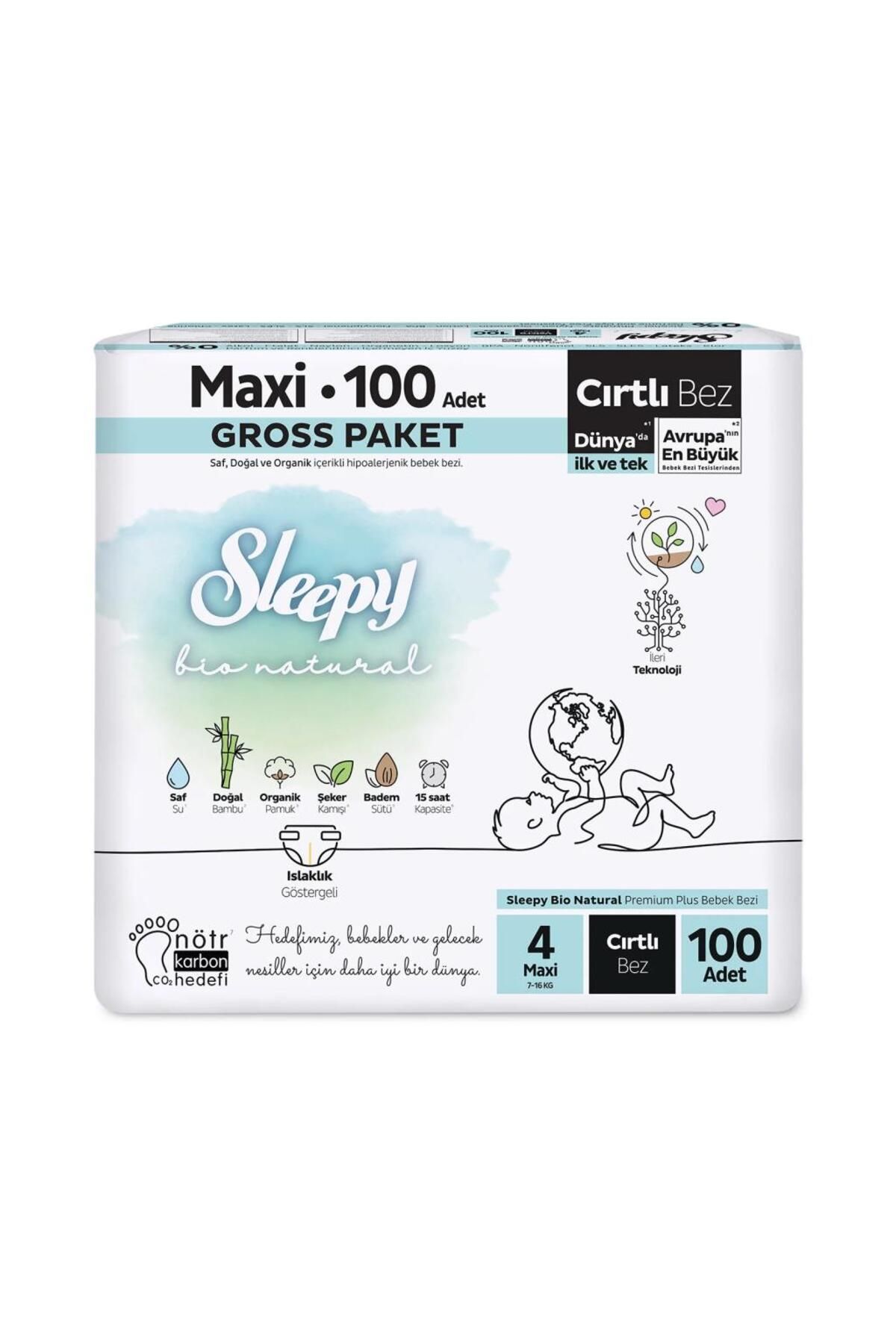 Skygo Sleepy Bio Natural Bebek Bezi Gross Paket 4 Beden 100 Adet