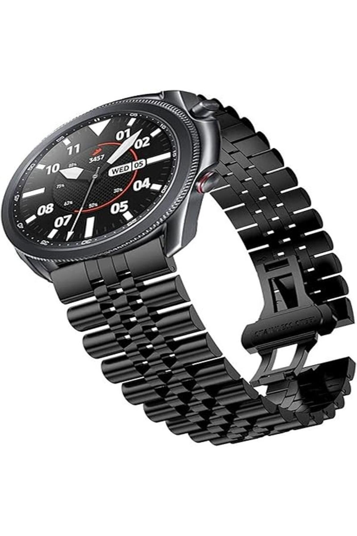 Alstrap Huawei Watch Gt5/Gt4/Gt3 Pro 46mm Uyumlu Rolex Tasarım Paslanmaz Çelik Rolex Kordon