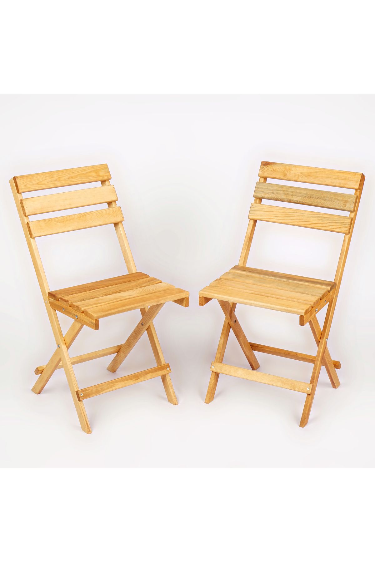 WOODENSA Ahşap Bahçe Sandalyesi,Balkon Mutfak Sandalyesi Katlanır Sandalye 2' li takım