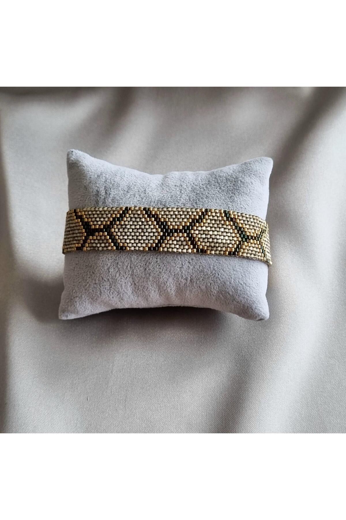 Nils Accessories Yılan desenli bej miyuki bileklik