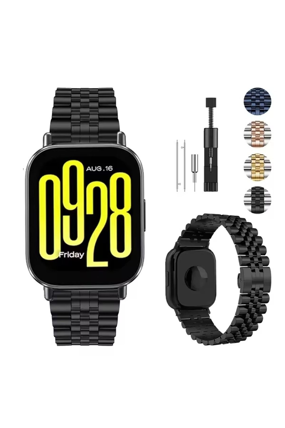 Alstrap Redmi Watch 5 Active/Redmi Watch 5 Lite Uyumlu Rolex Tasarım Paslanmaz Çelik Rolex Kordon