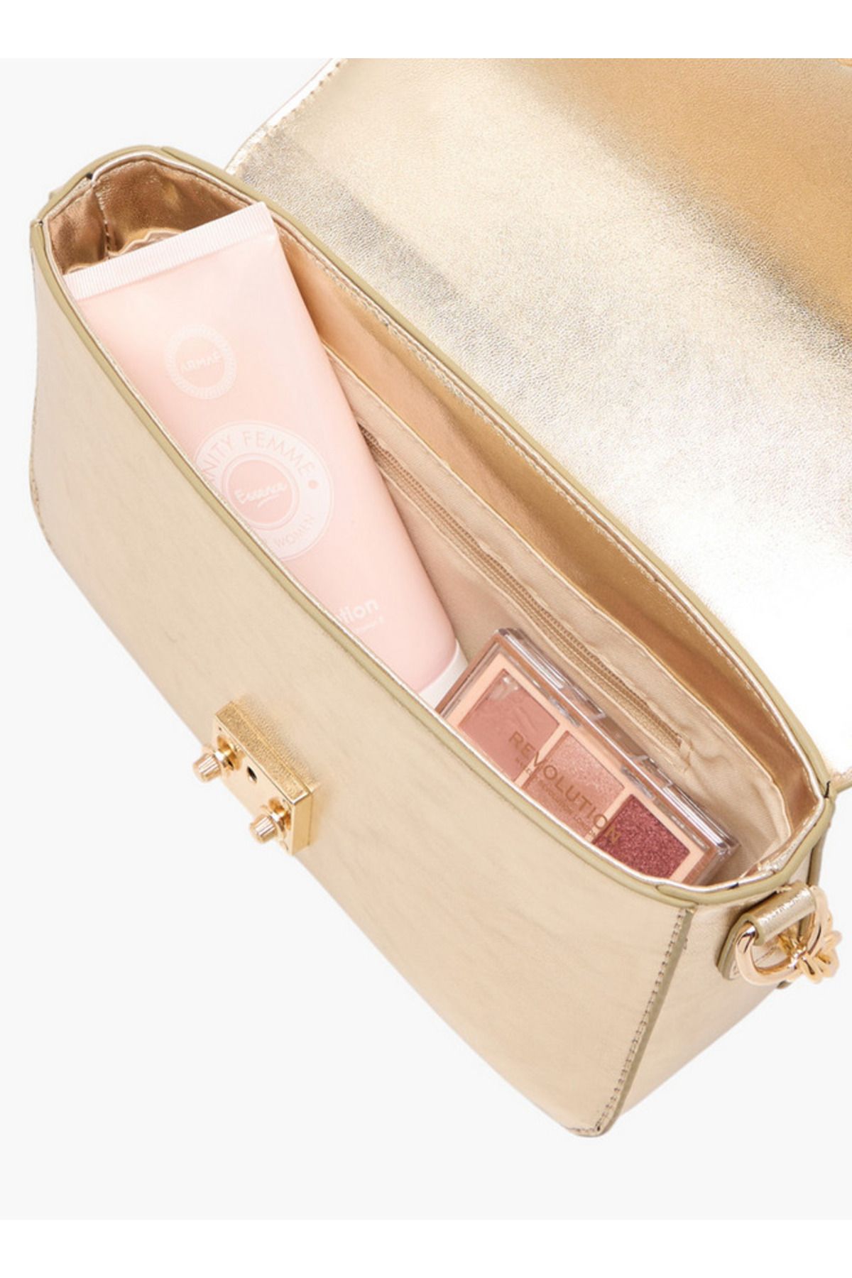 Flora Bella by Shoexpress-Monogram Print Crossbody Bag with Adjustable Strap and Twist Lock 7