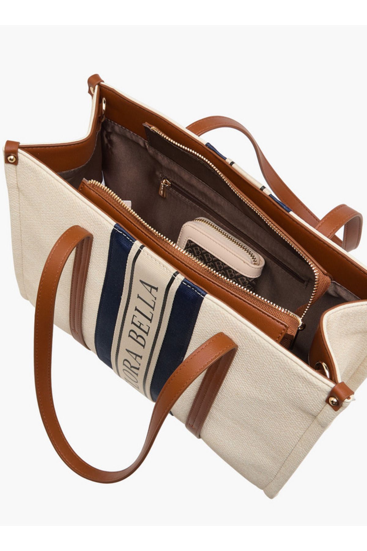 Flora Bella by Shoexpress-Logo Print Tote Bag with Double Handle and Zip Closure 7