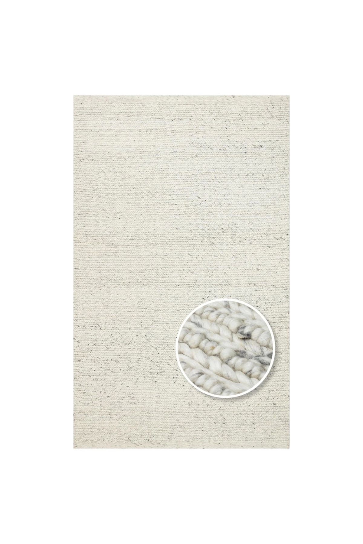 Eko Halı Eko Halı Jade JD 07 Light Grey Naturel Kazak Örgü Desenli El Dokuma Örgü Halı
