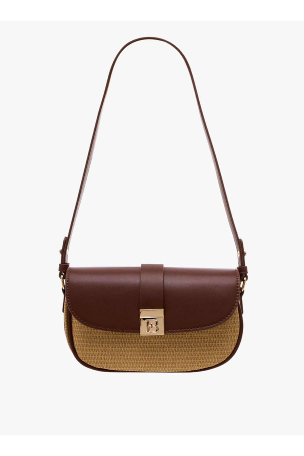 Flora Bella by Shoexpress-Textured Shoulder Bag with Adjustable Strap and Magnetic Button Closure 1