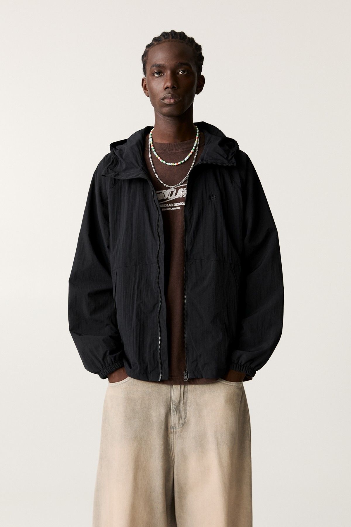 Pull & Bear Blok renkli ve hafif yağmurluk