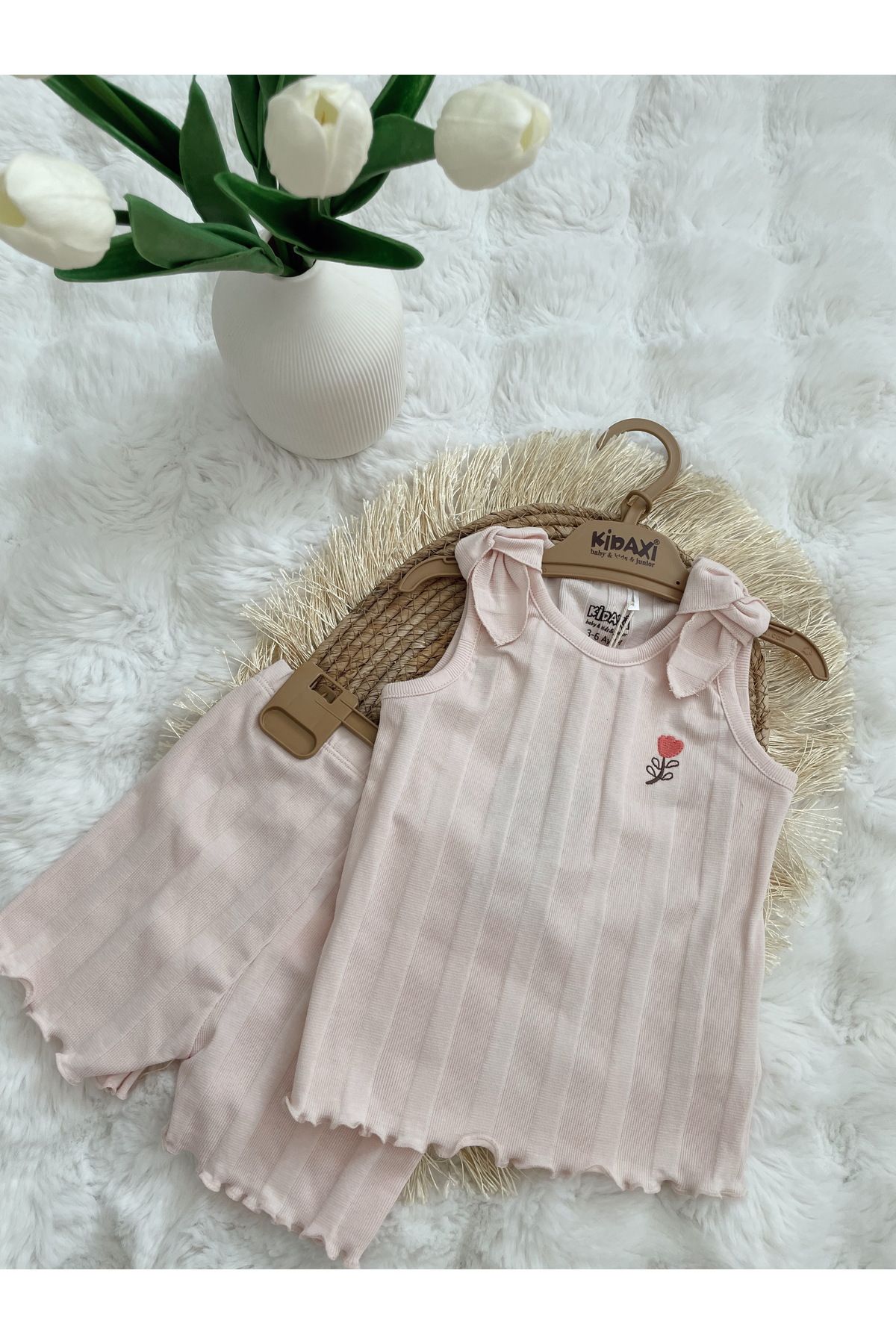 PUFF PUFFBABY JAKARLI ÖRME KIZ ATLET ŞORT 2 Lİ TAKIM