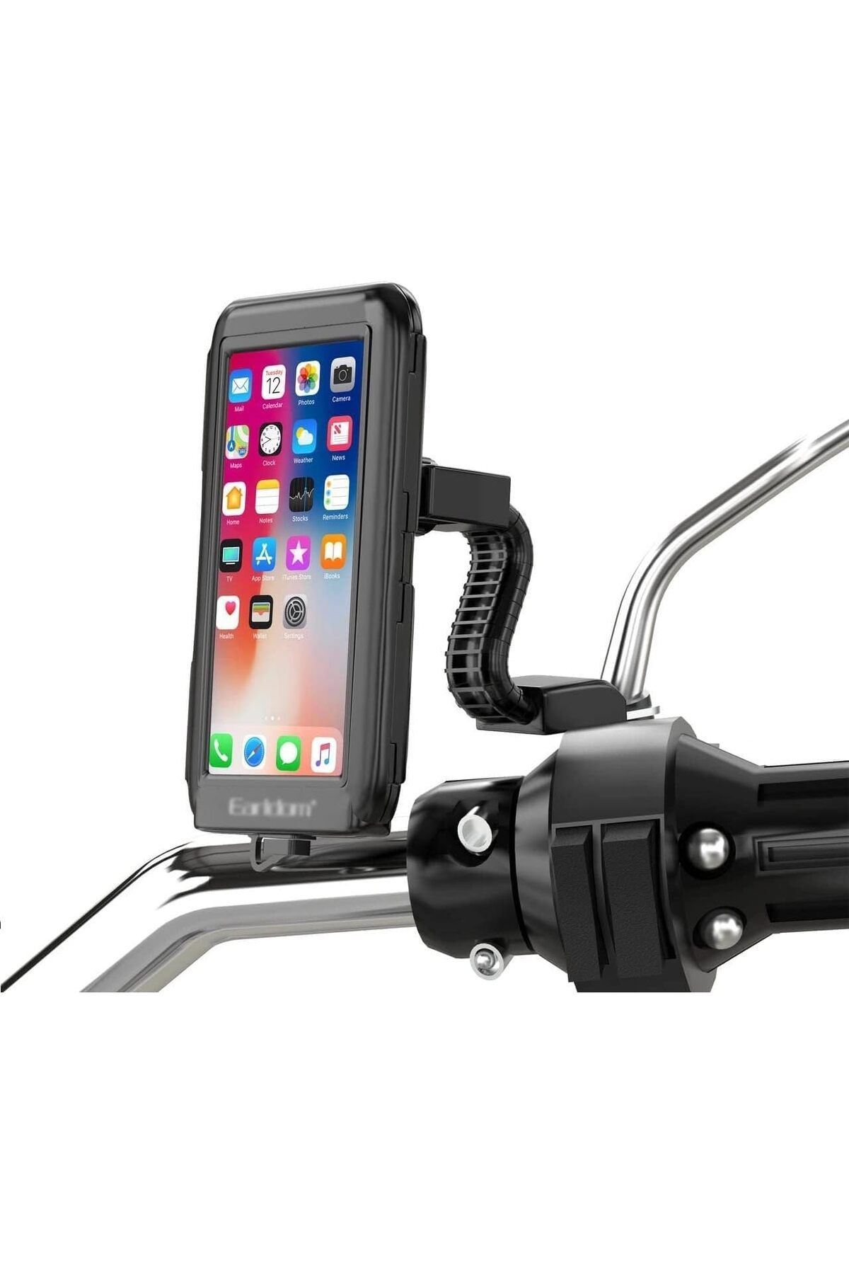 ÇAĞUR Eser Eh-139 Motosiklet Telefon Tutucu Ayna Tipi Tutucu Su Geçirmez Dokunmatik Dikiz Aynası Tutucu