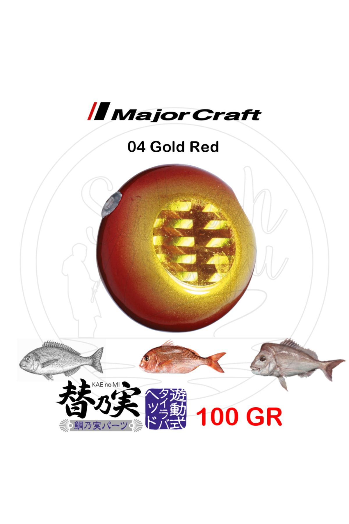 MAJOR CRAFT TM-Head Slider Tai Rubber Jig 100gr #04 Gold Red