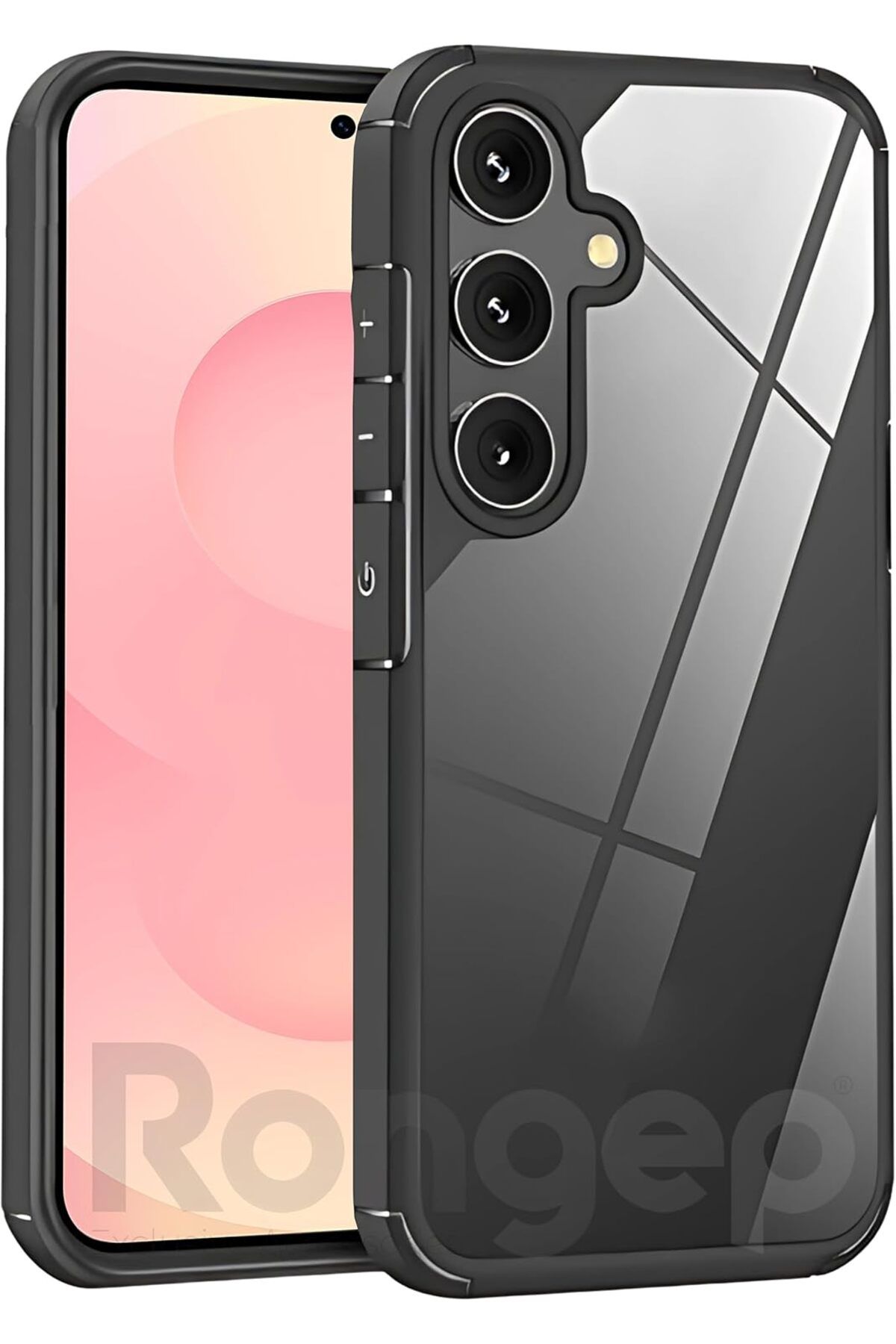 STOREMAX EMN Galaxy S25 Plus için Şok Emici Silikon Kenarlı Şeffaf Kılıf Arkası Sararmaya Karşı Ser