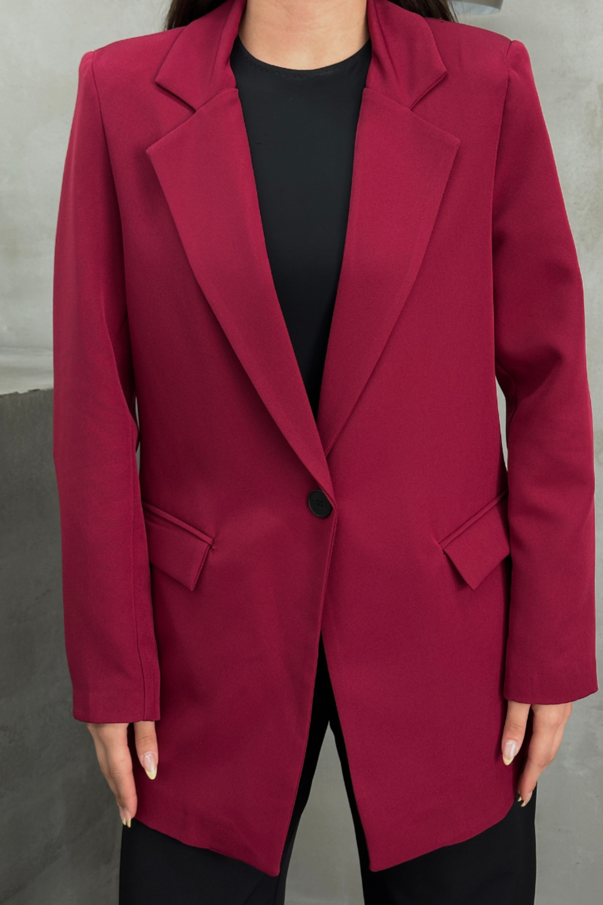msm fashion-Women's Blazer Jacket Comfortable Fit Lined Single Button Jacket 6