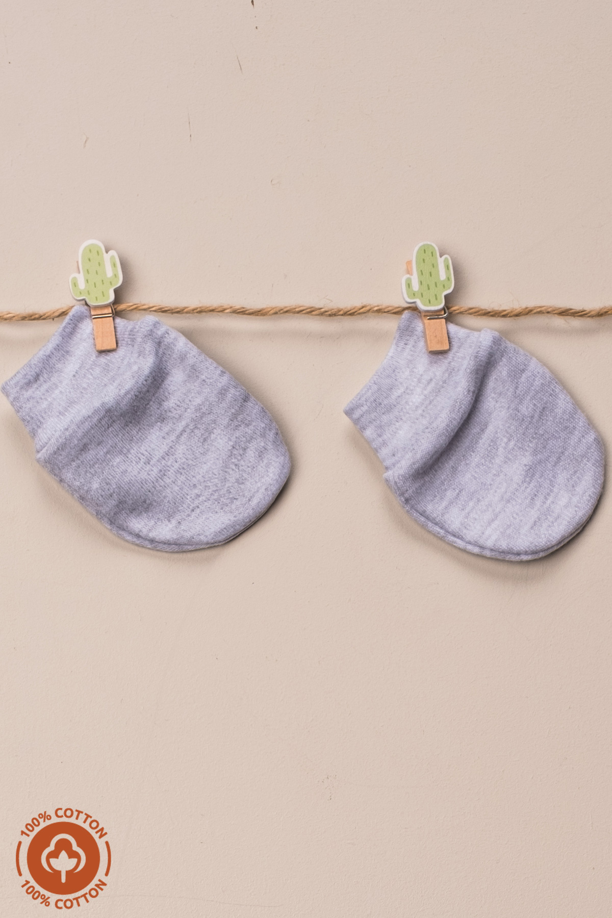 Miniel Unisex Bebek Yenidoğan Penye Organik Pamuklu Bebek Eldiveni 3 Çift Renkli Set fotoğrafı 2 (önizleme)