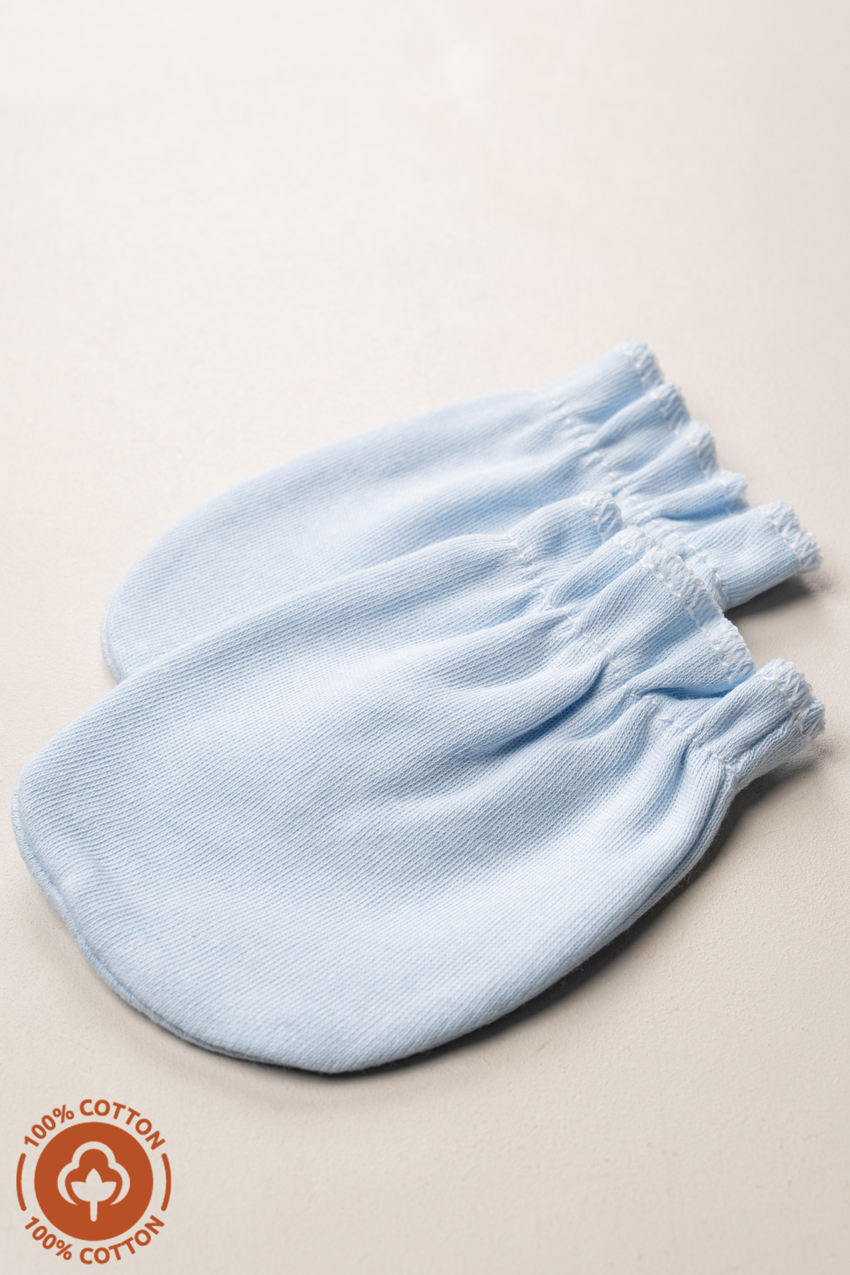 Miniel Unisex Bebek Yenidoğan Penye Organik Pamuklu Lastikli Bebek Eldiveni 6 Çift  Set fotoğrafı 5 (önizleme)