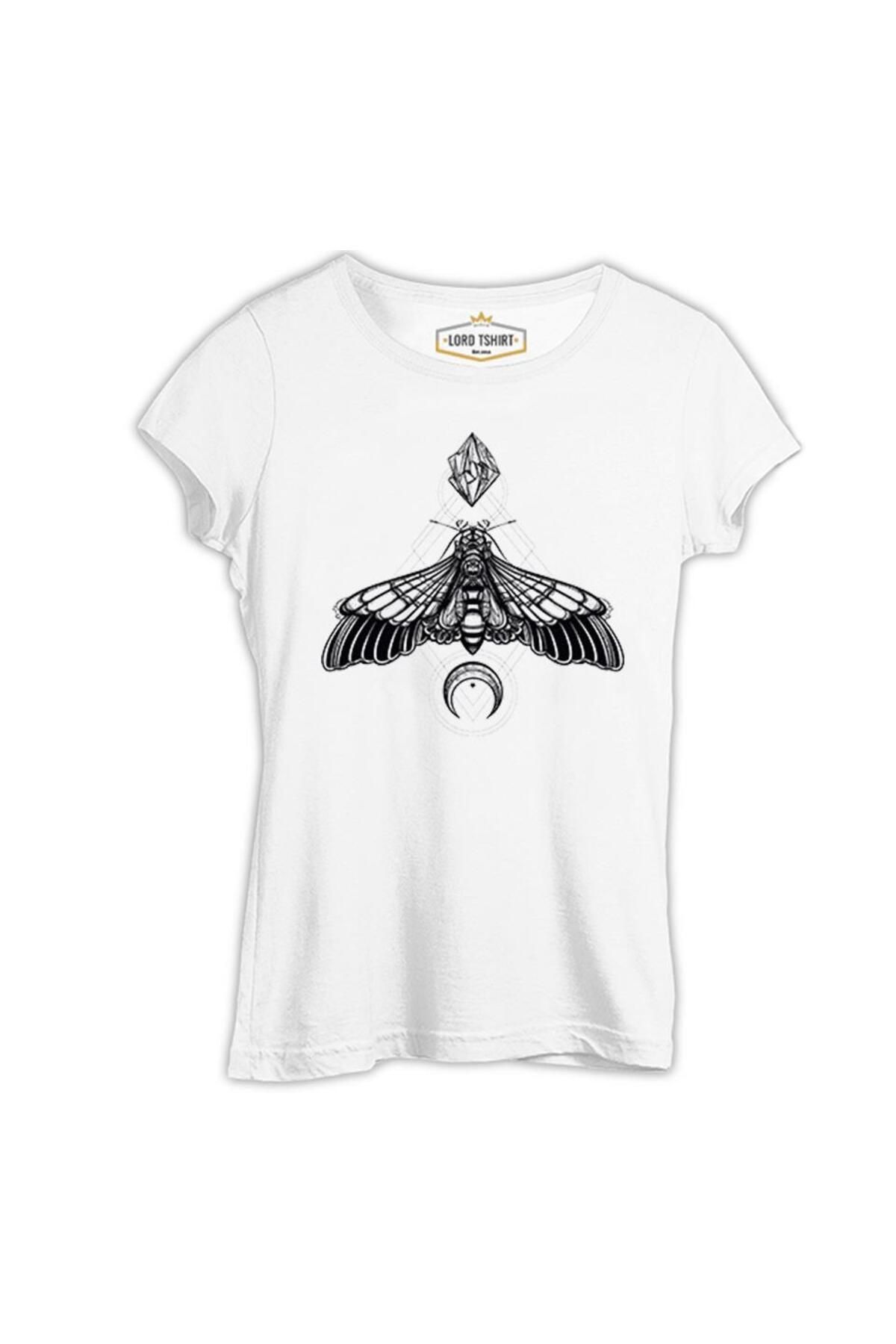 Lord T-Shirt Kelebek - Death of an Insect Beyaz Kadın Tshirt