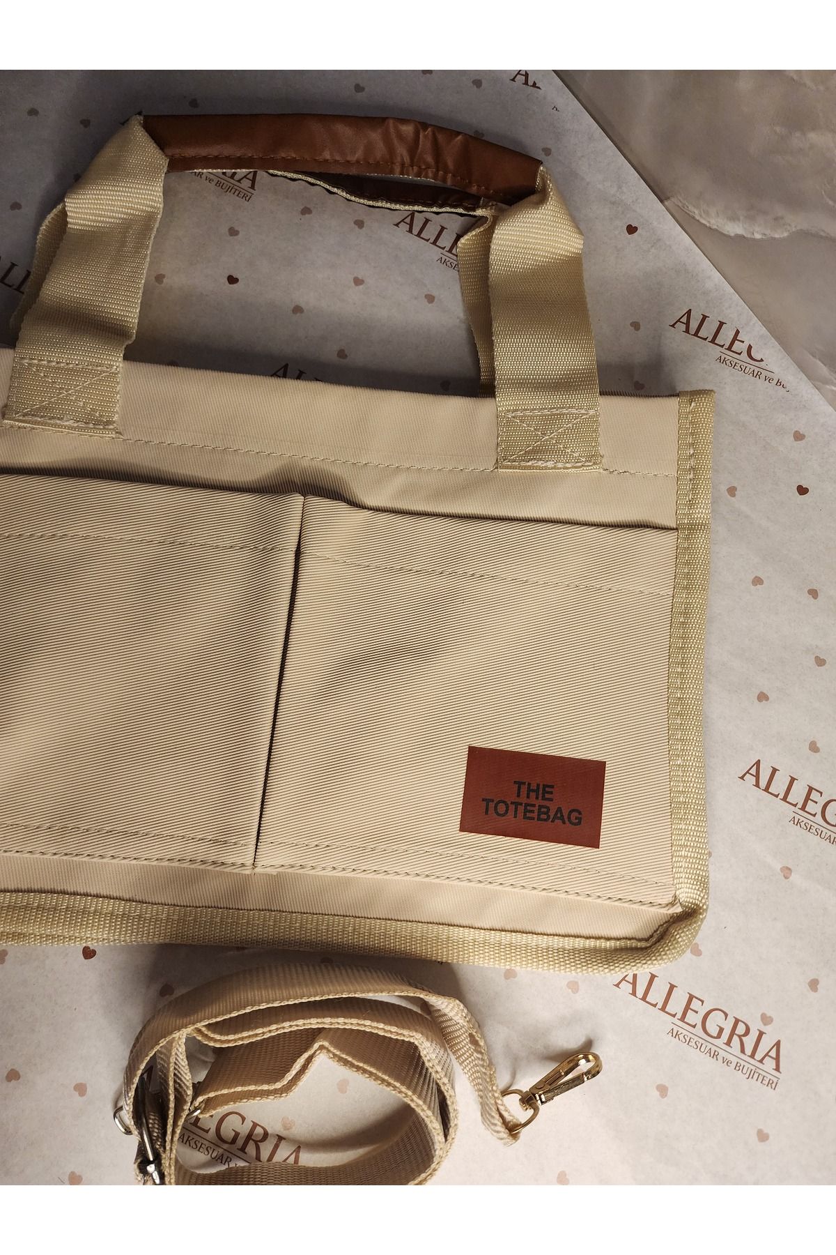 ALLEGRİA THE TOTE BAG KETEN ÇOK CEPLİ KADIN ÇANTA