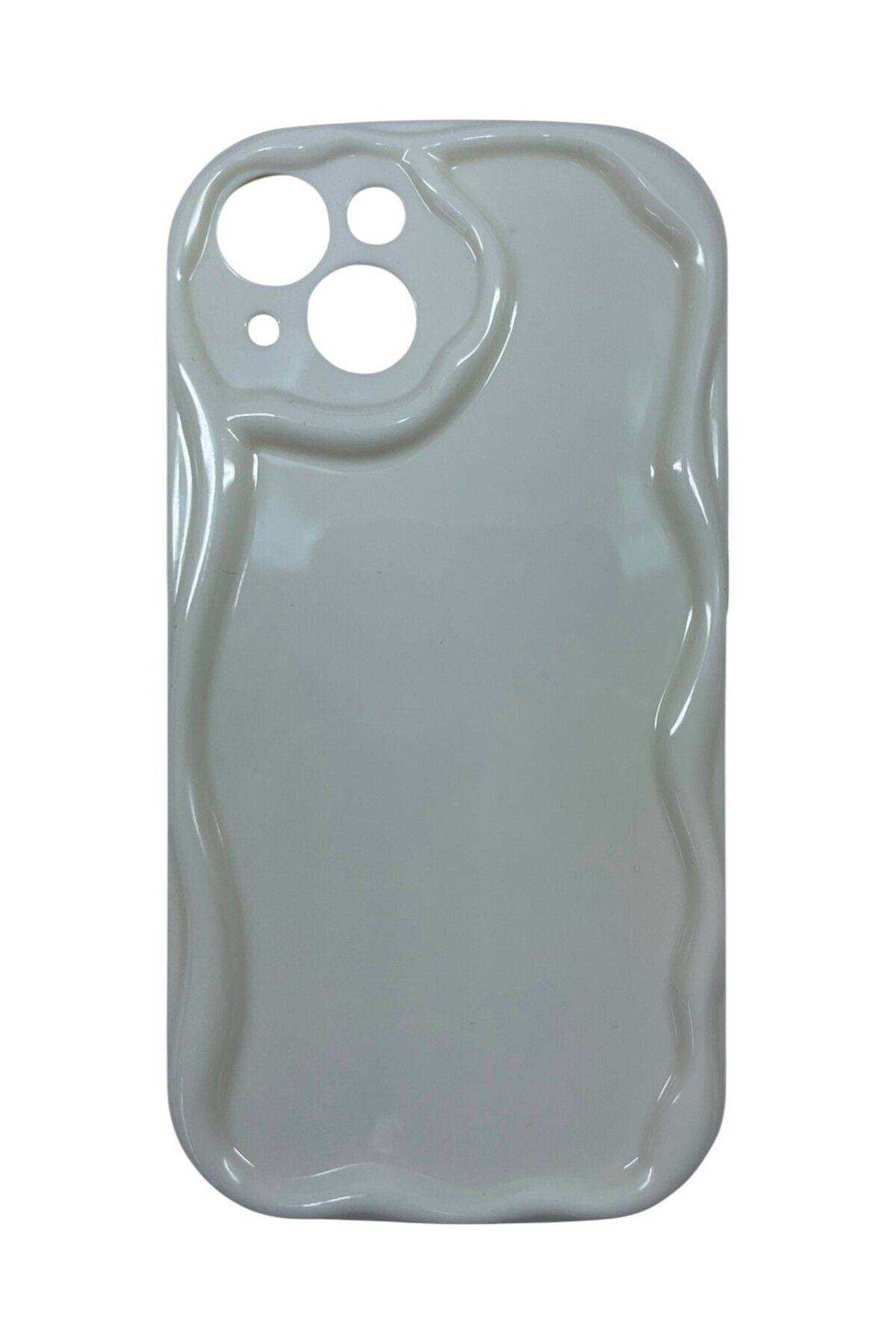 Di Aksesuar iPhone 13 Beyaz Şekilli Sert Kılıf