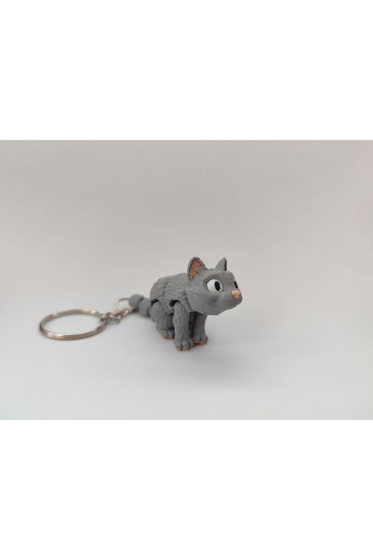 Minikbahcem Sevimli Kedi Anahtarlık - 3D Baskı Özel Tasarım