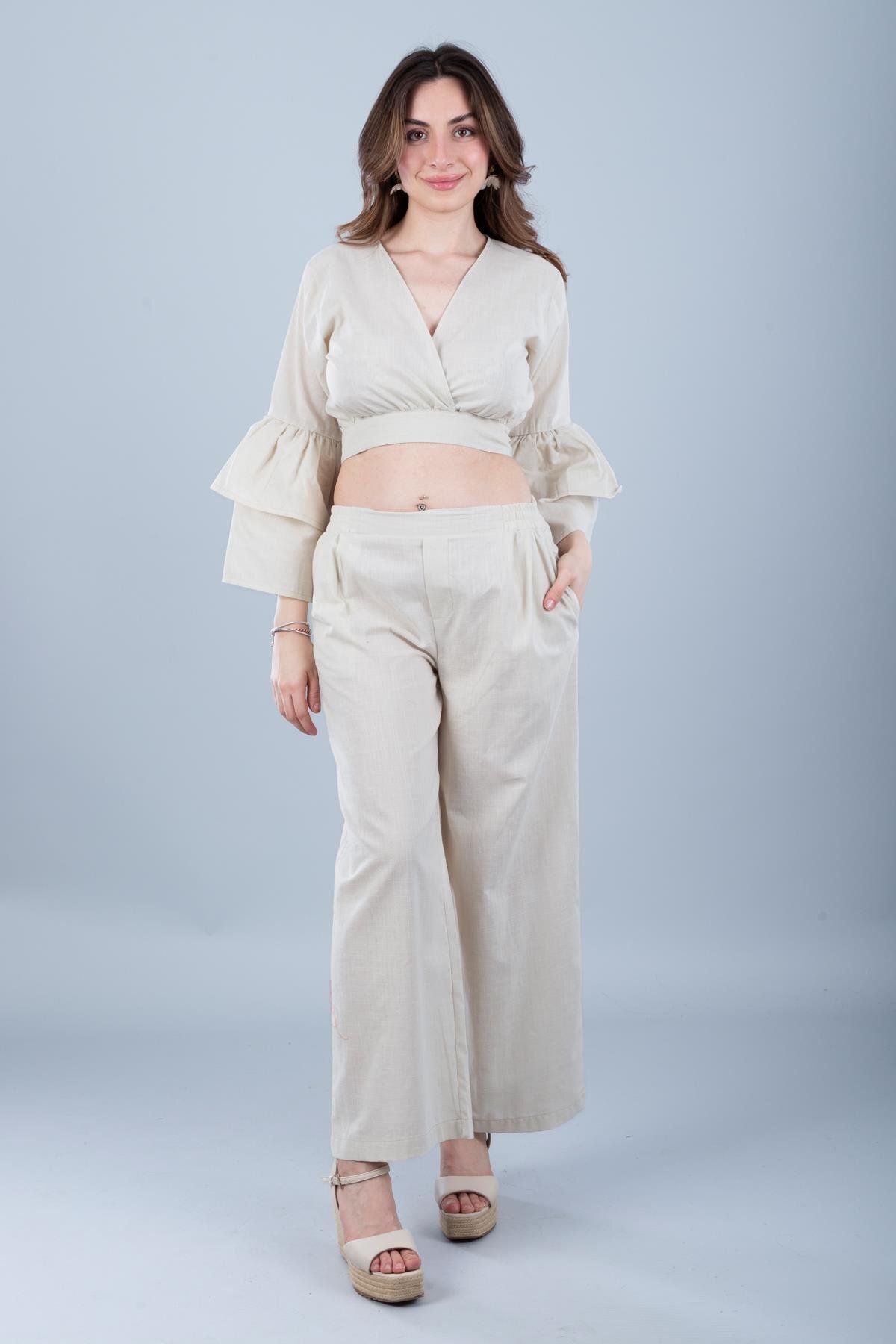 Bonitas Beachwear Pamuklu Crop Taş