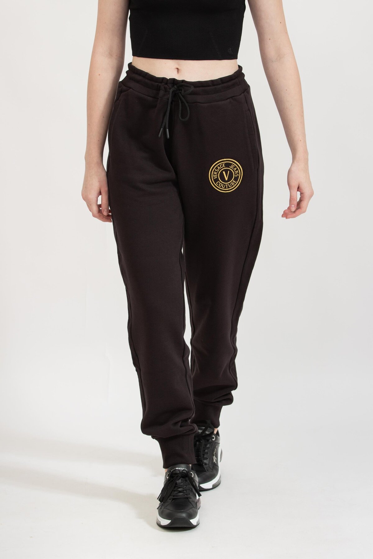 VERSACE JEANS COUTURE Siyah Kadın Standart Baskılı Eşofman Altı