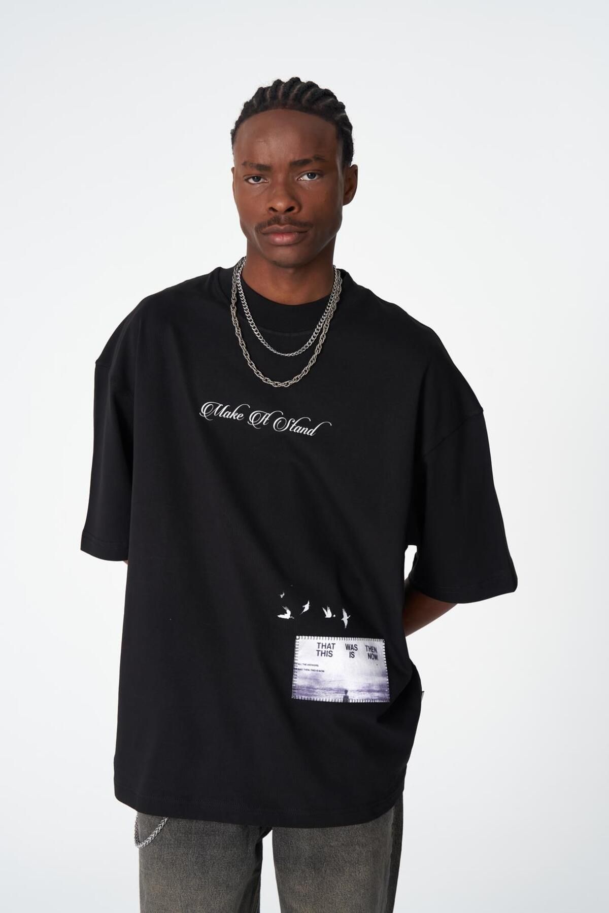 CANMODA This Day is Yours Oversize %100 Pamuk T-Shirt - Siyah
