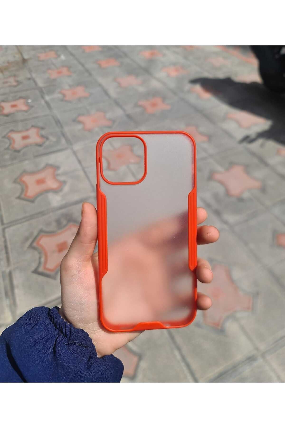 CEP-HANE Apple İphone 12-12Pro Uyumlu Kenarı Renkli Arkası Şeffaf Parfe Kapak Kılıf