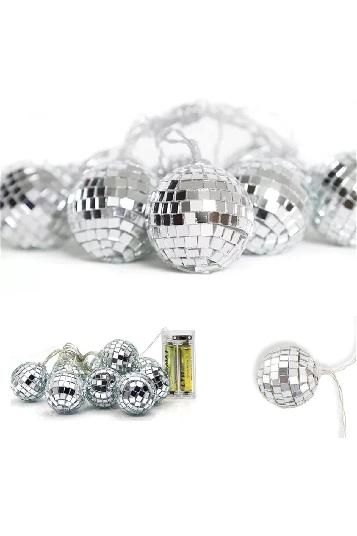 ÇAĞUR Eser Mini Disko Topu Dekoratif Süsleme 10’lu Led Zinciri Pilli Süs Led shop 1117038