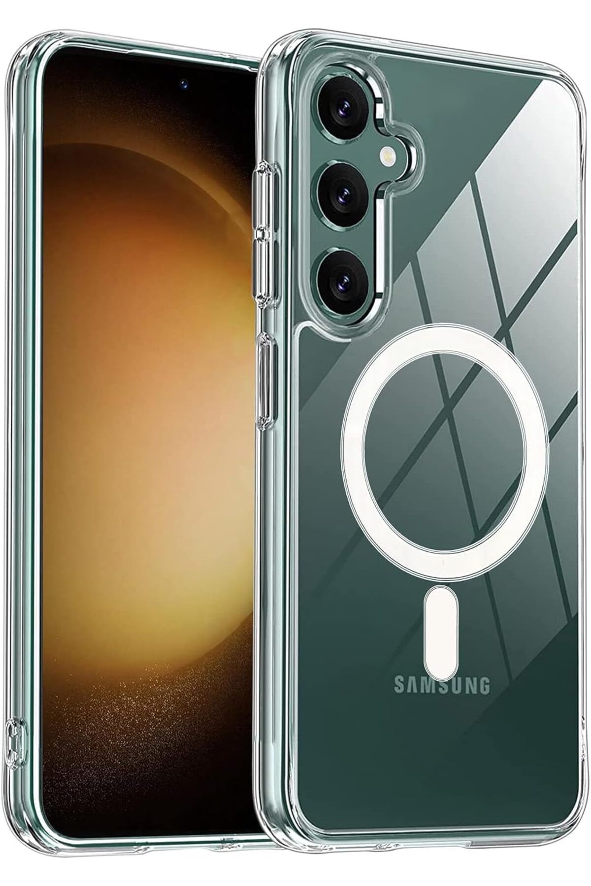 STOREMAX EMN Galaxy A16 için Şeffaf Kılıf Magsafe Aksesuarları ile Uyumlu Arkası Sert PC Köşeleri TP
