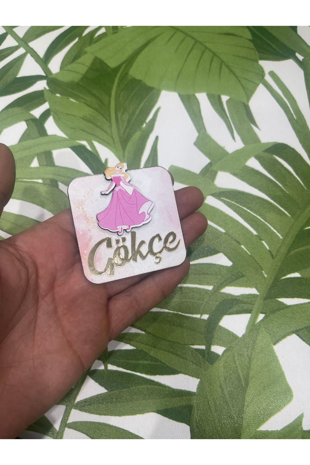 ELF REKLAM Pamuk Prenses Kişiye Özel Ahşap Baskılı Pleksi Yazılı Magnet 10 Adet