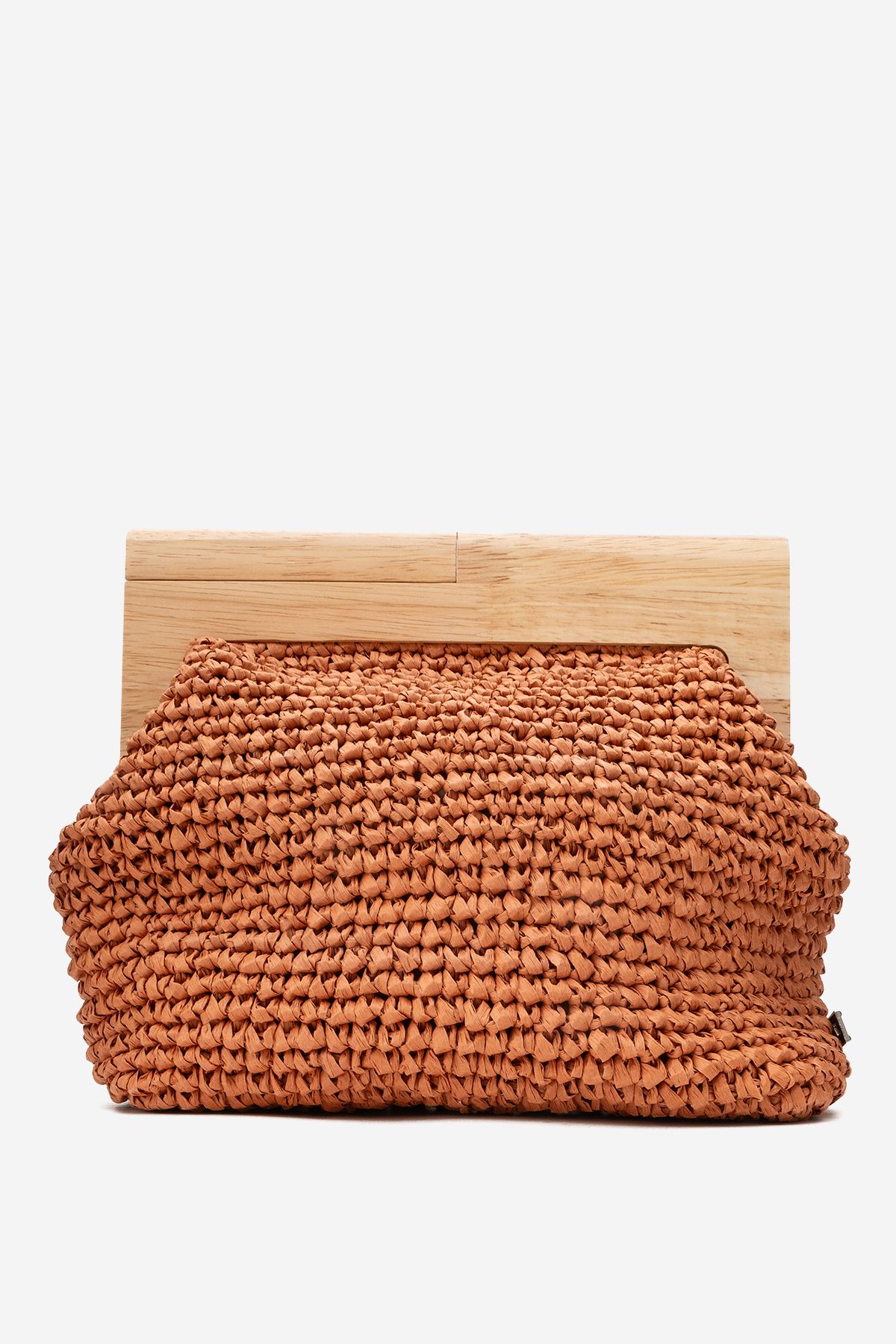Dericlub DERİCLUB Kadın Handmade Hasır Bohem Clutch El Çantası ZY 25009 KAHVERENGİ