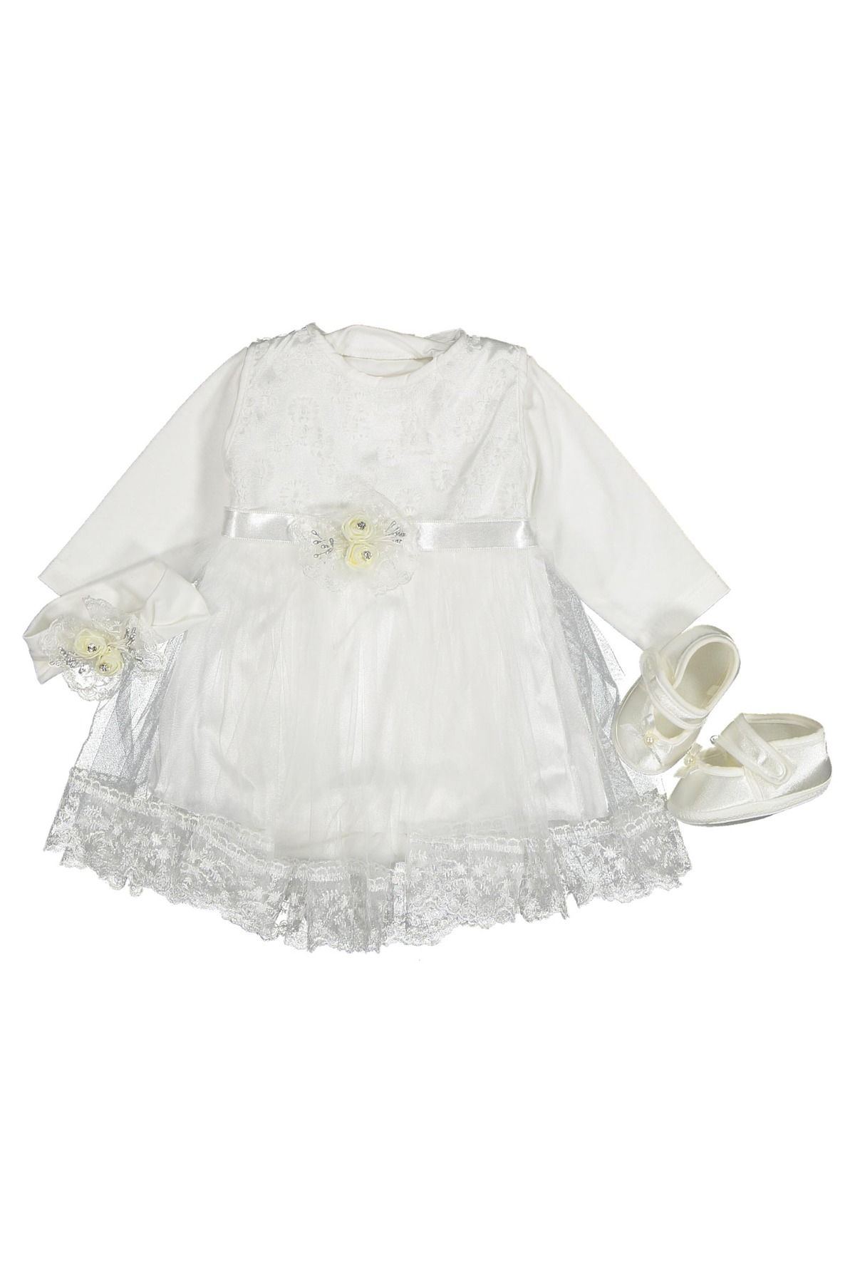 Malkoç bebe ÇİÇEK DETAYLI KIZ MEVLÜT SET