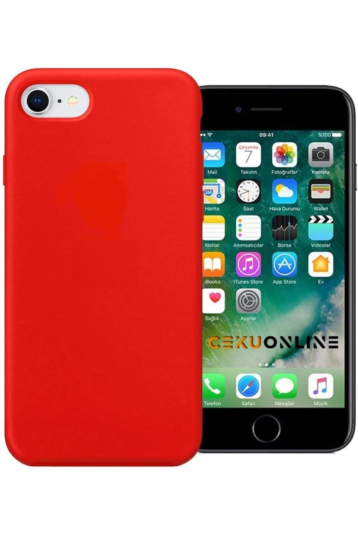 ÇAĞUR Eser Trend Iphone 7 PLUS / 8 PLUS Uyumlu Kadife Lansman Silikon Kılıf Şok Emici Full Kasa Koruma